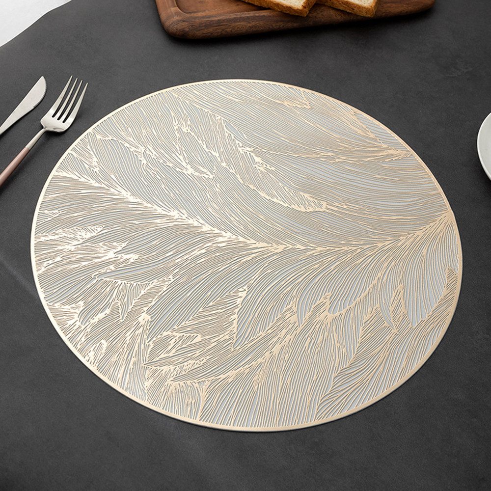 XDeer Tischdecke 4 stück Tischset, Platzset Rund,Tischsets Abwaschbar, Hitzebeständige, 38 * 38 cm