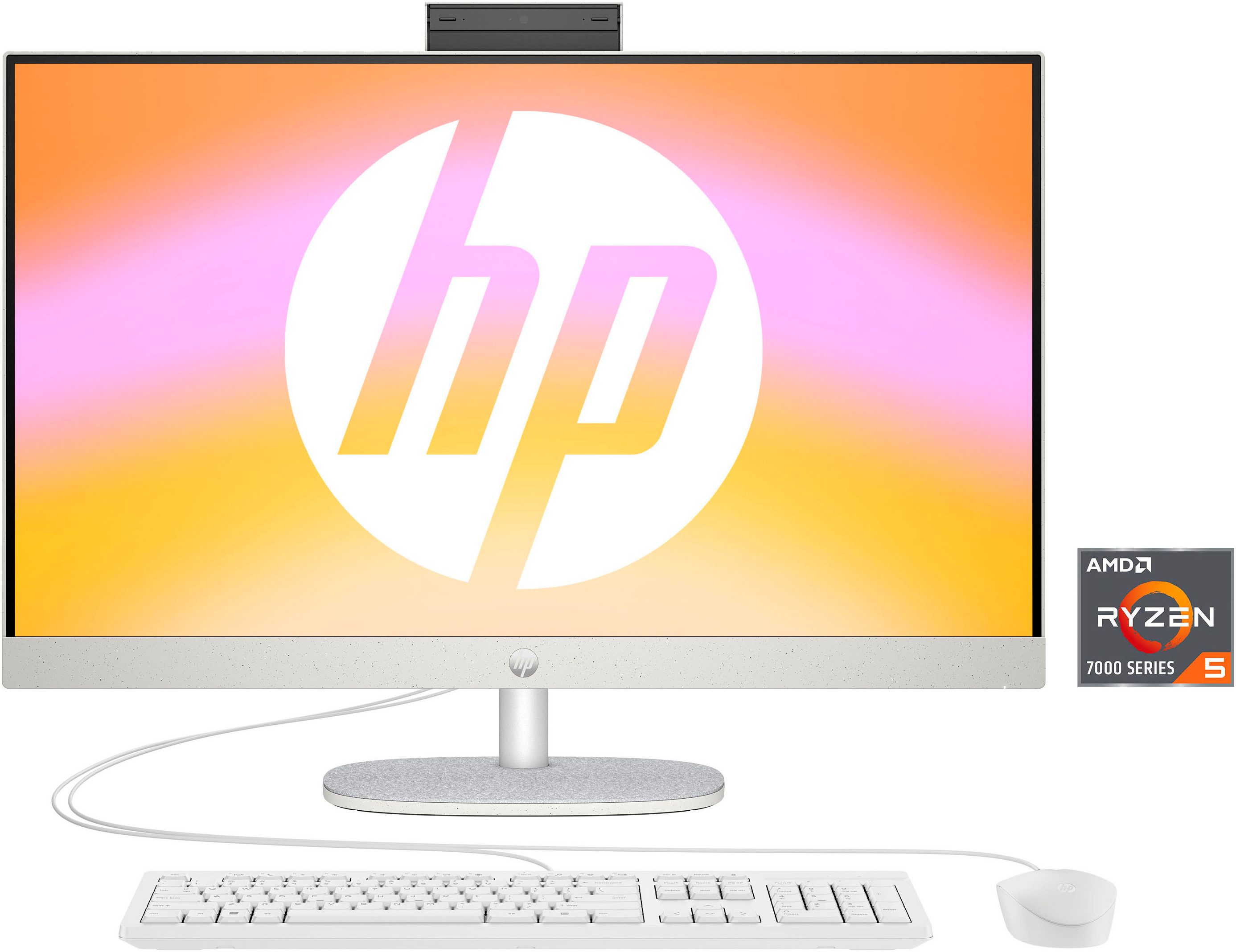 HP 27-cr0208ng All-in-One PC (27 Zoll, AMD Ryzen 5 7520U, Radeon 610M, 16 GB RAM, 512 GB SSD, Luftkühlung)