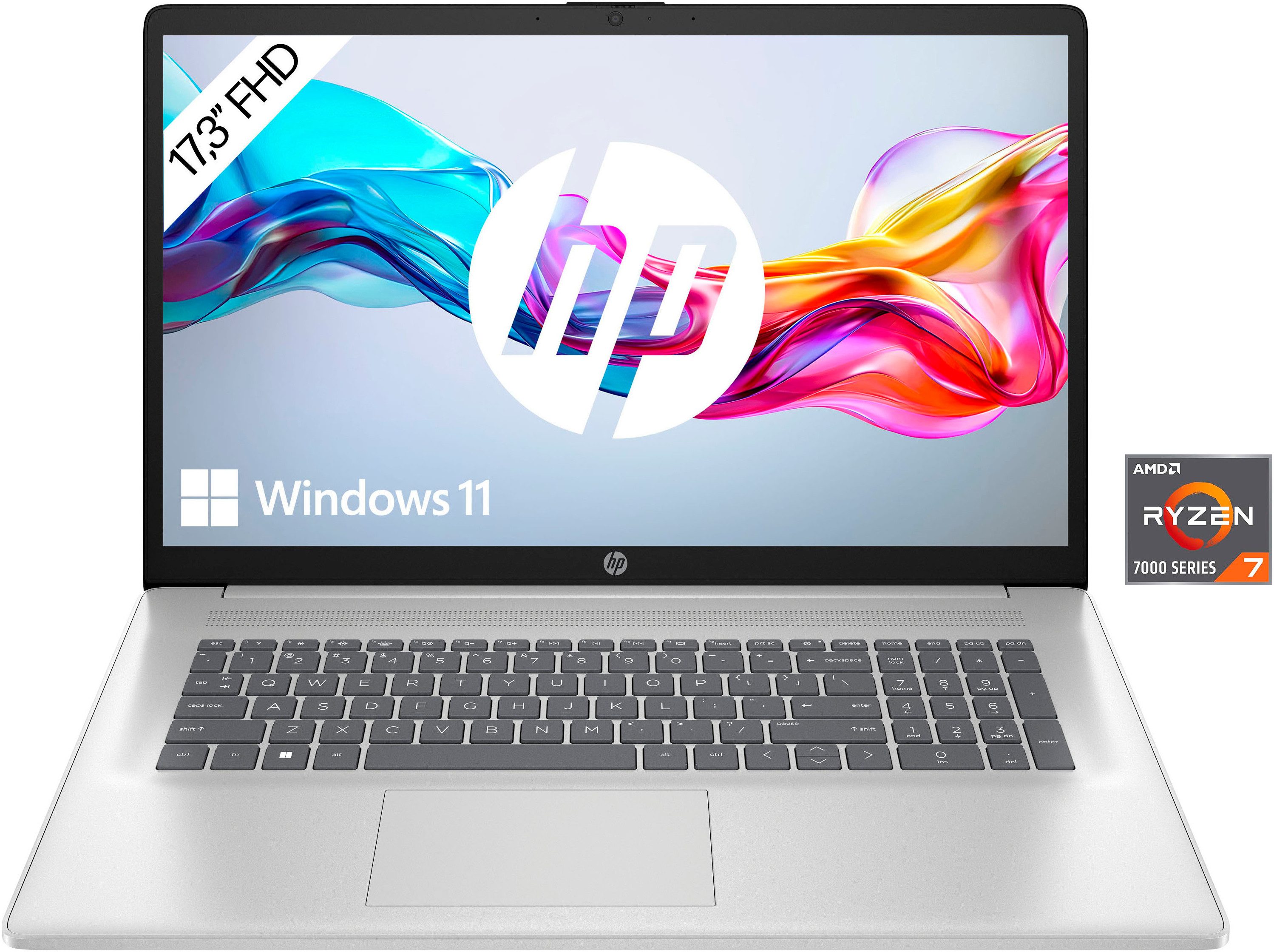 HP 17-cp3271ng Notebook (43,94 cm/17,3 Zoll, AMD Ryzen 7 7730U, 512 GB SSD)