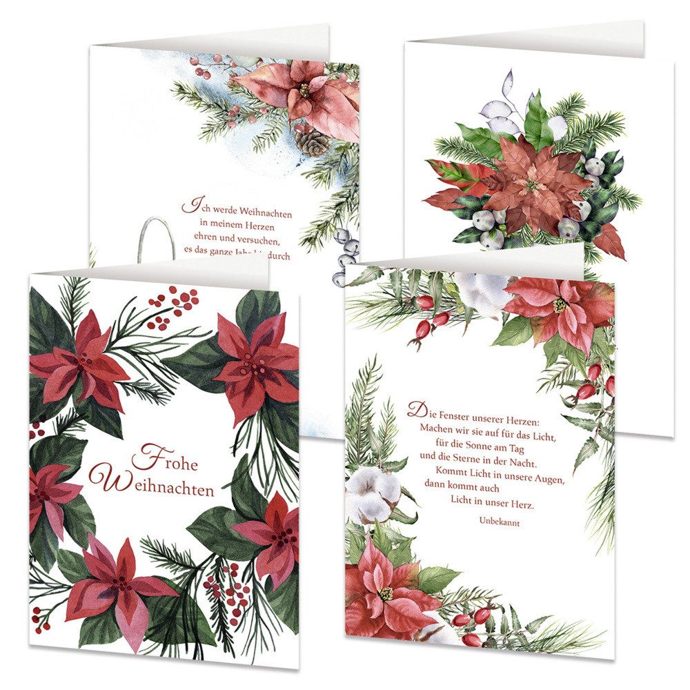 St. Benno Verlag Grußkarten 4er-Set Grußkarten »Segensreiche Weihnachtszeit«