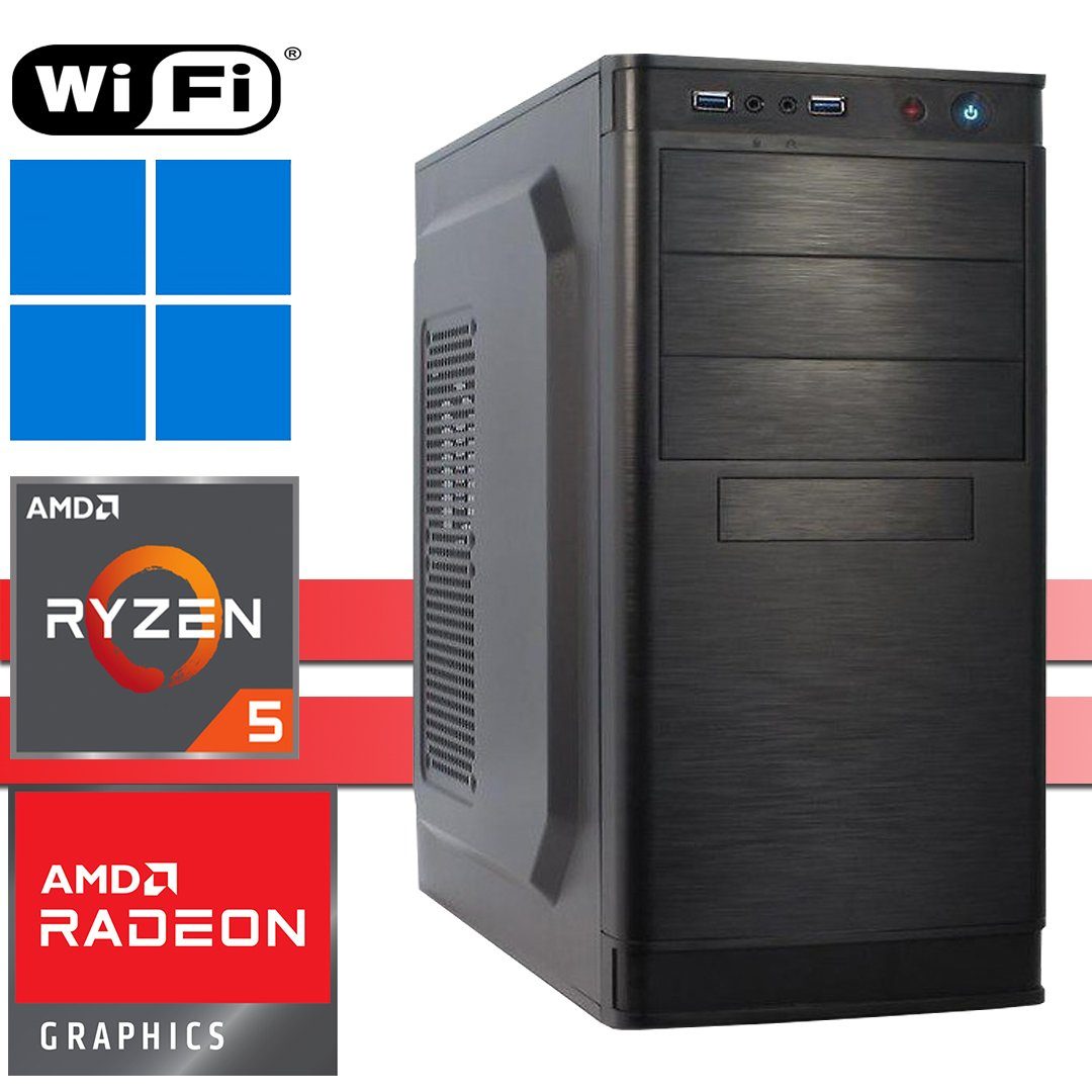 X-HARDWARE X-Power Computer 5600G, 16GB RAM, 512GB NVMe SSD + bis zu 4TB HDD Business-PC (AMD Ryzen 5 5600G, AMD Radeon Graphics (iGPU), 16 GB RAM, 0 GB HDD, 500 GB SSD, Luftkühlung, Windows 11 Professional)