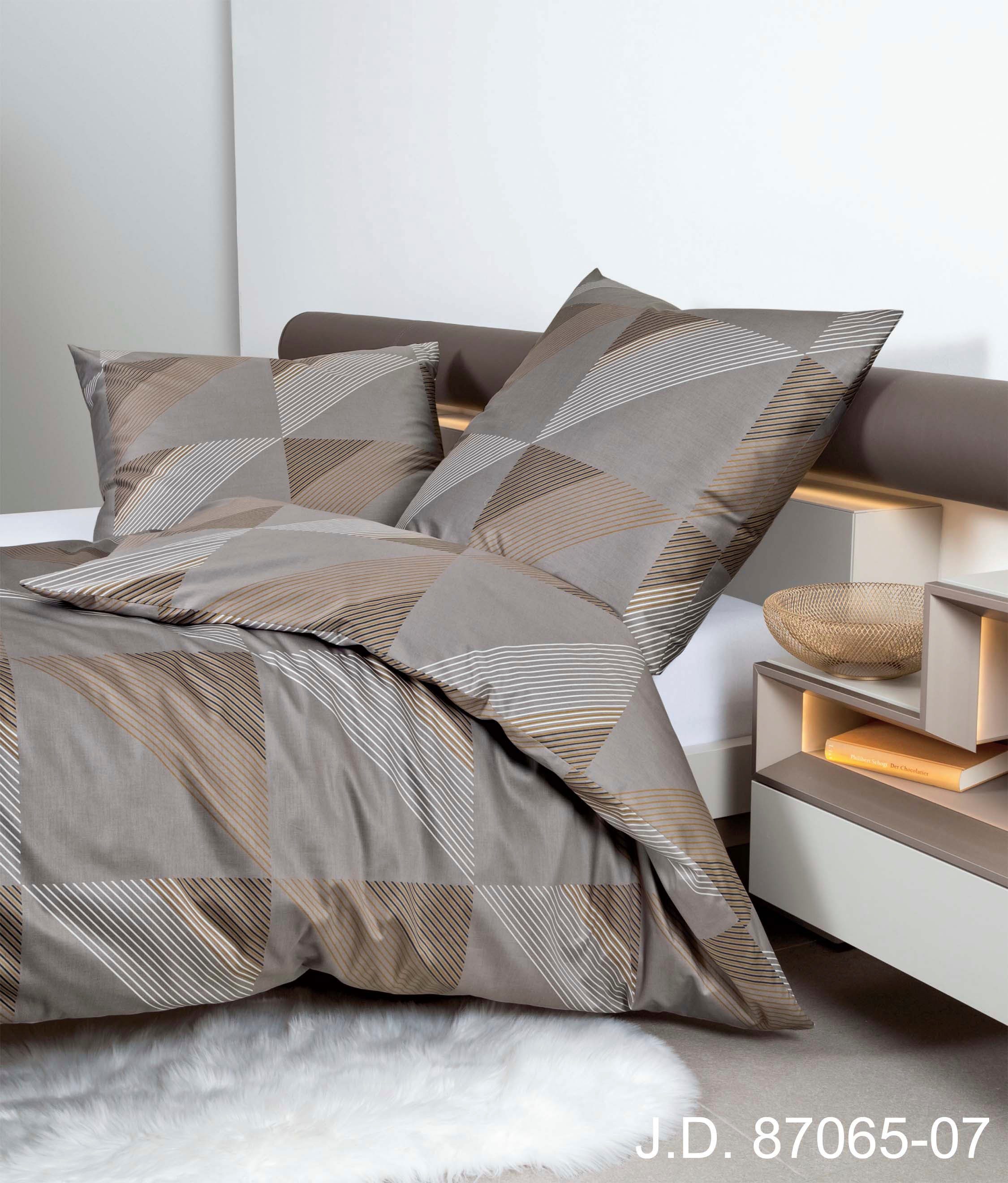 Janine Bettwäsche J. D.87065 06, Mako-Satin, 2 teilig, mit Reißverschluss, 100% Baumwolle