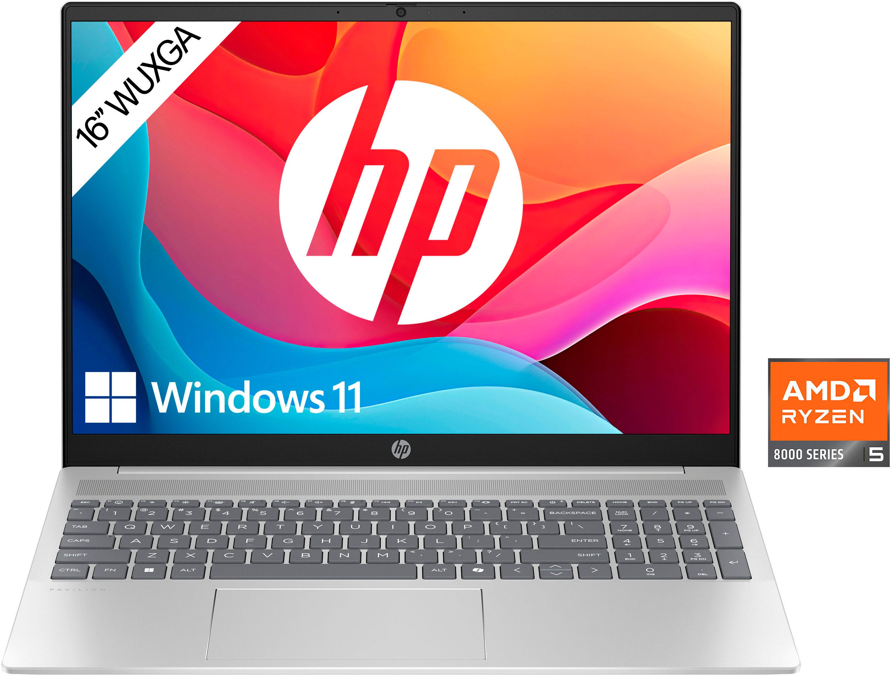 HP Pavilion 16-ag0254ng Notebook (40,6 cm/16 Zoll, AMD Ryzen 5 8540U, Radeon Graphics, 512 GB SSD)