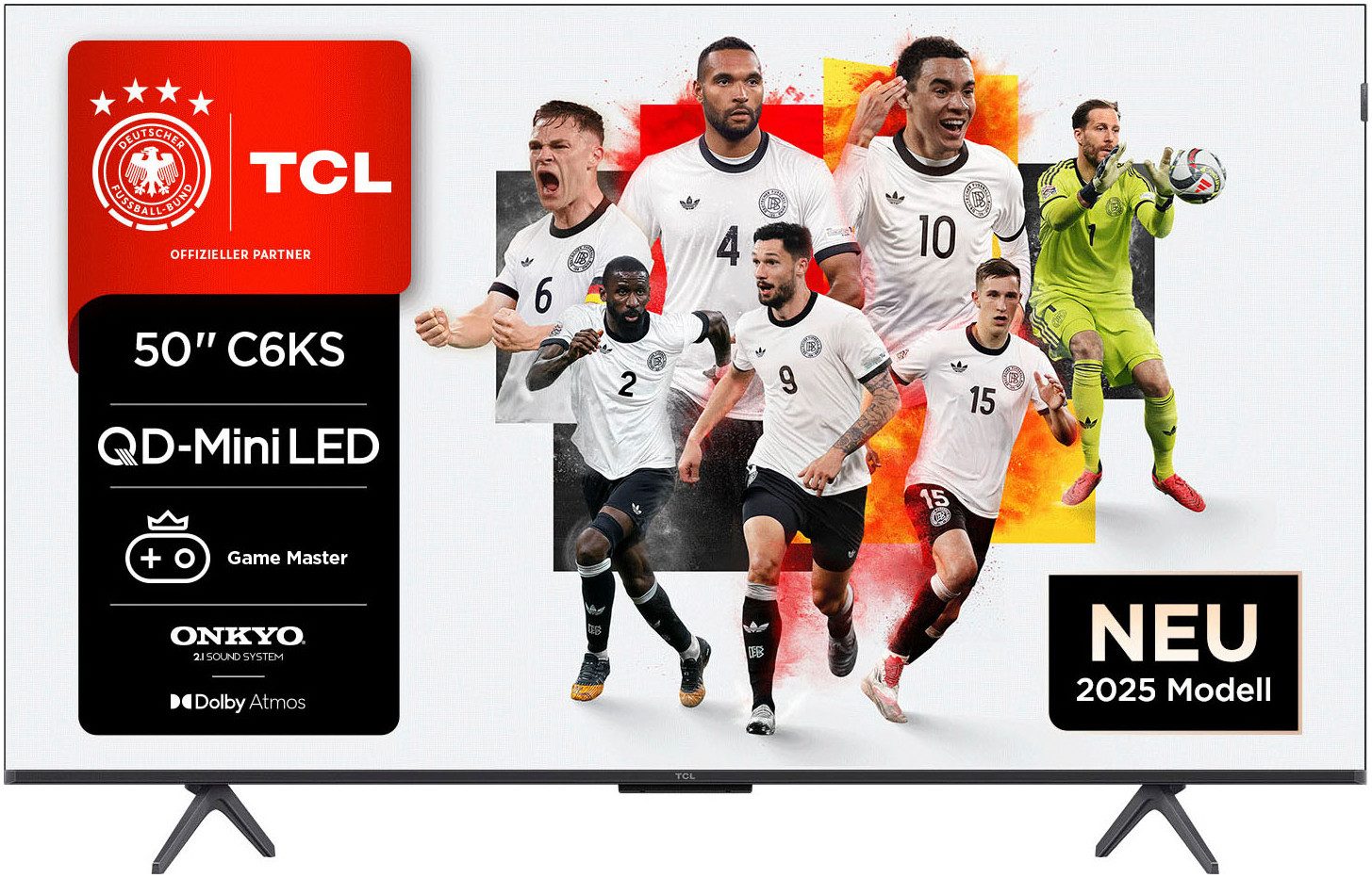 TCL 50C61KSX2 QLED Mini LED-Fernseher (126 cm/50 Zoll, 4K Ultra HD, Google TV, Smart-TV, 4K HDR, AiPQ, Game Master, Smart TV, Apple TV, Multi-HDR, Dolby Vision)