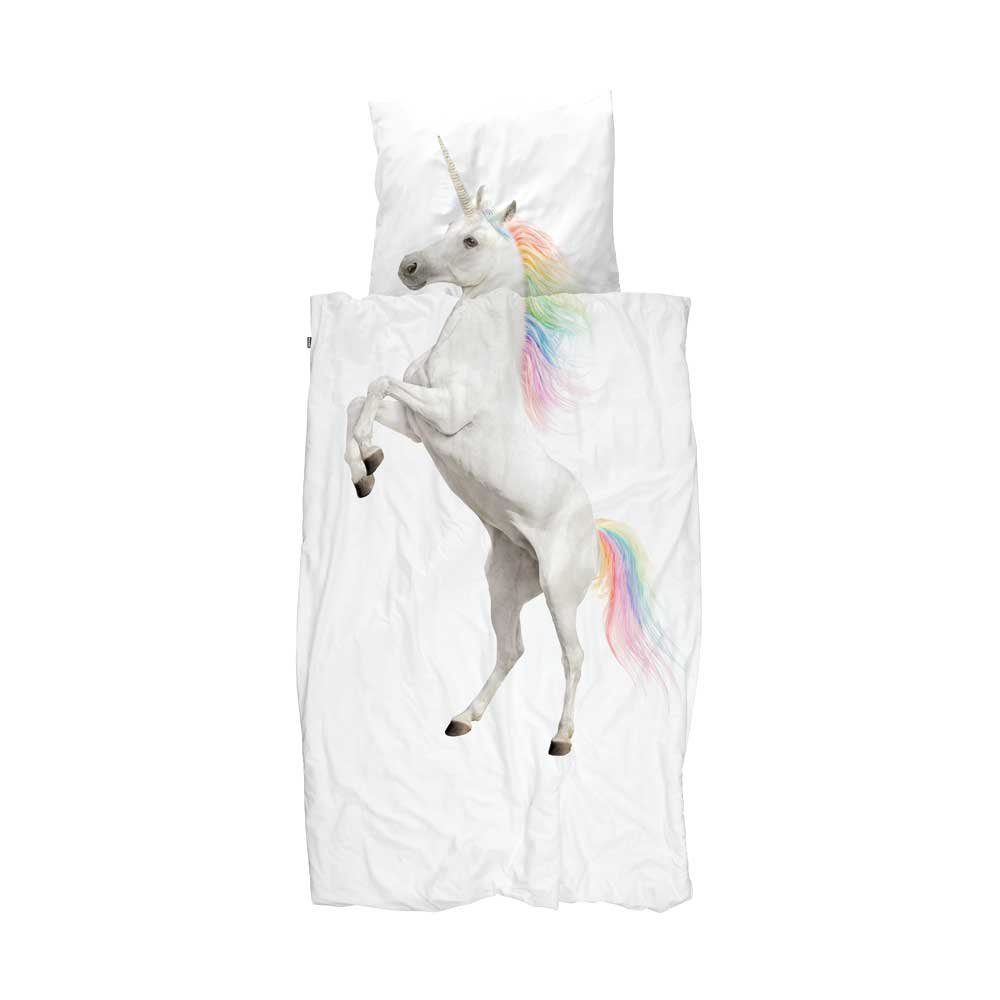 Snurk Kinderbettwäsche Bettwäsche Einhorn 135 x 200, 100% Baumwolle