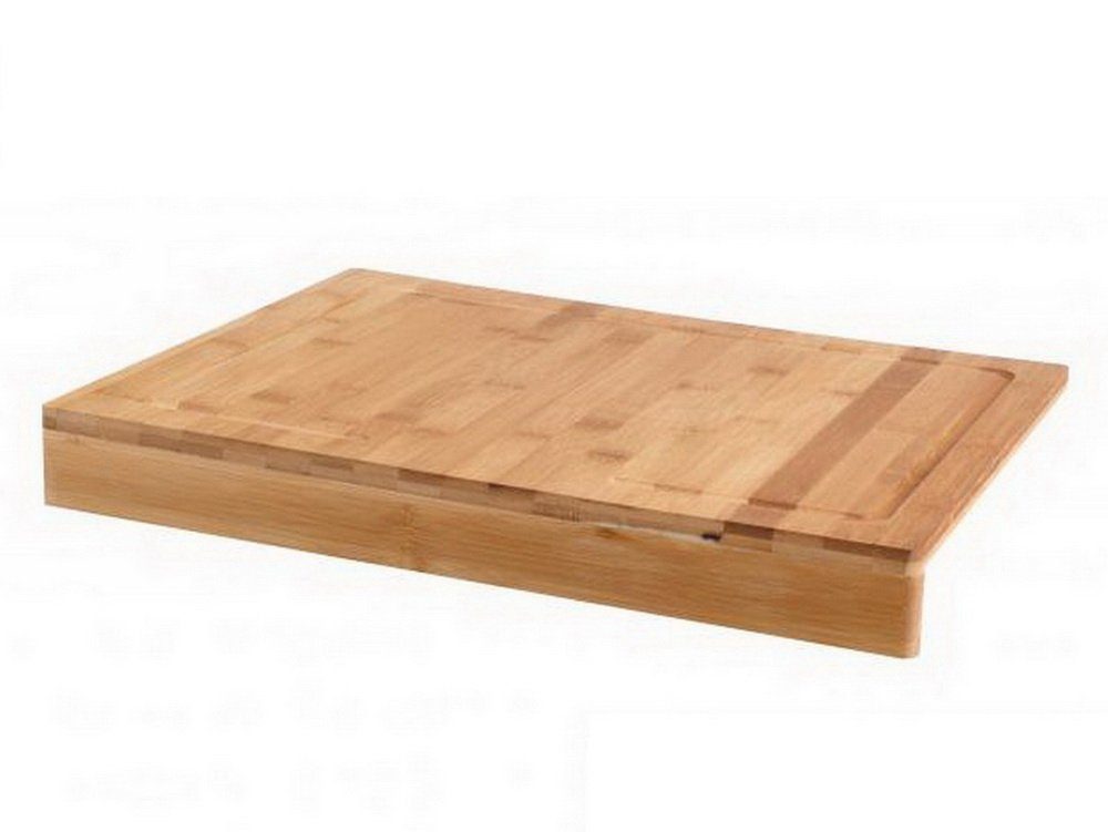Bambou&Co Schneidebrett Bambou&Co. Bambus Billot Schneidebrett, (1-St., Größe: (LxBxH) 43 x 33 x 1 - 5 cm), mit praktischer Saftrille, besonders messerschonend