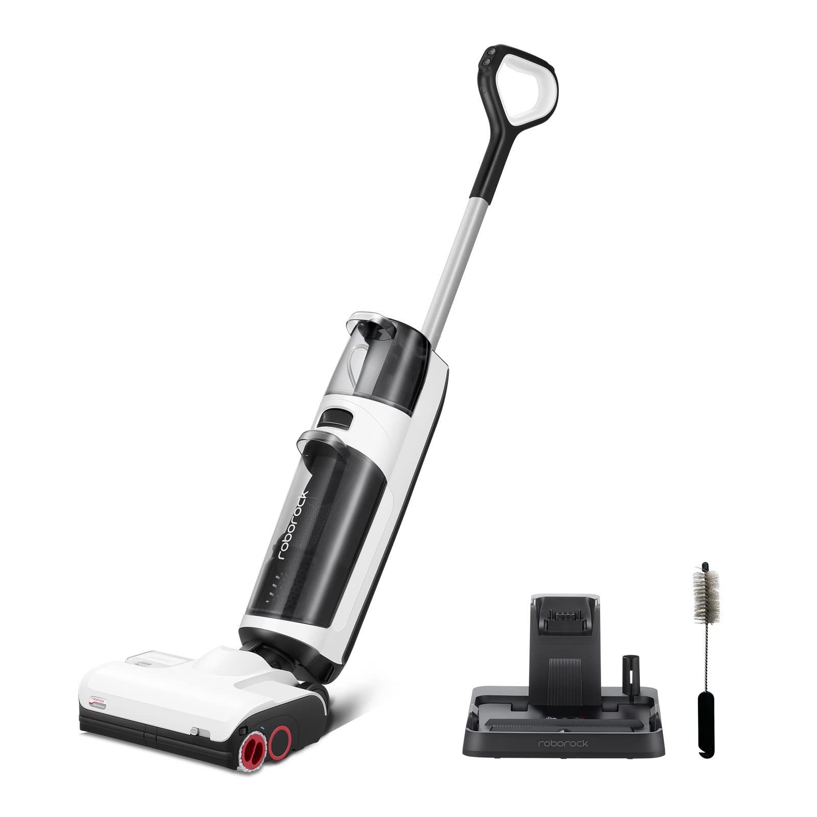 Roborock Nass-Trocken-Akkusauger Dyad Pro, 260 W, 17000pa, Automatische Trocknung & Selbstreinigend Wischsauger mit APP-Steuerung, Doppelbürste, Doppelte Wassertanks für Harte Böden