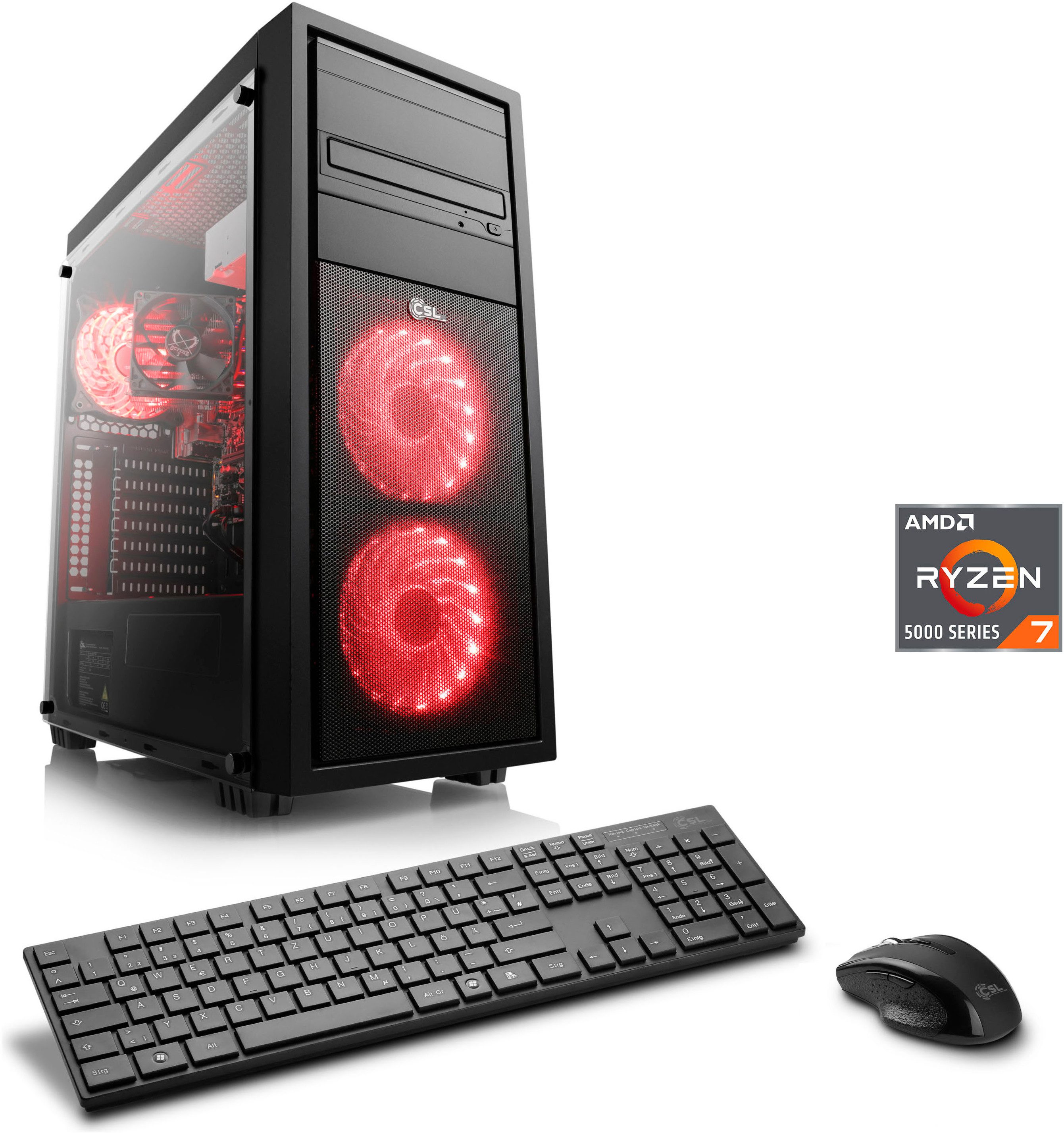 CSL Sprint V28318 Gaming-PC (AMD Ryzen 7 5700G, AMD Radeon Graphics, 32 GB RAM, 1000 GB SSD, Luftkühlung)