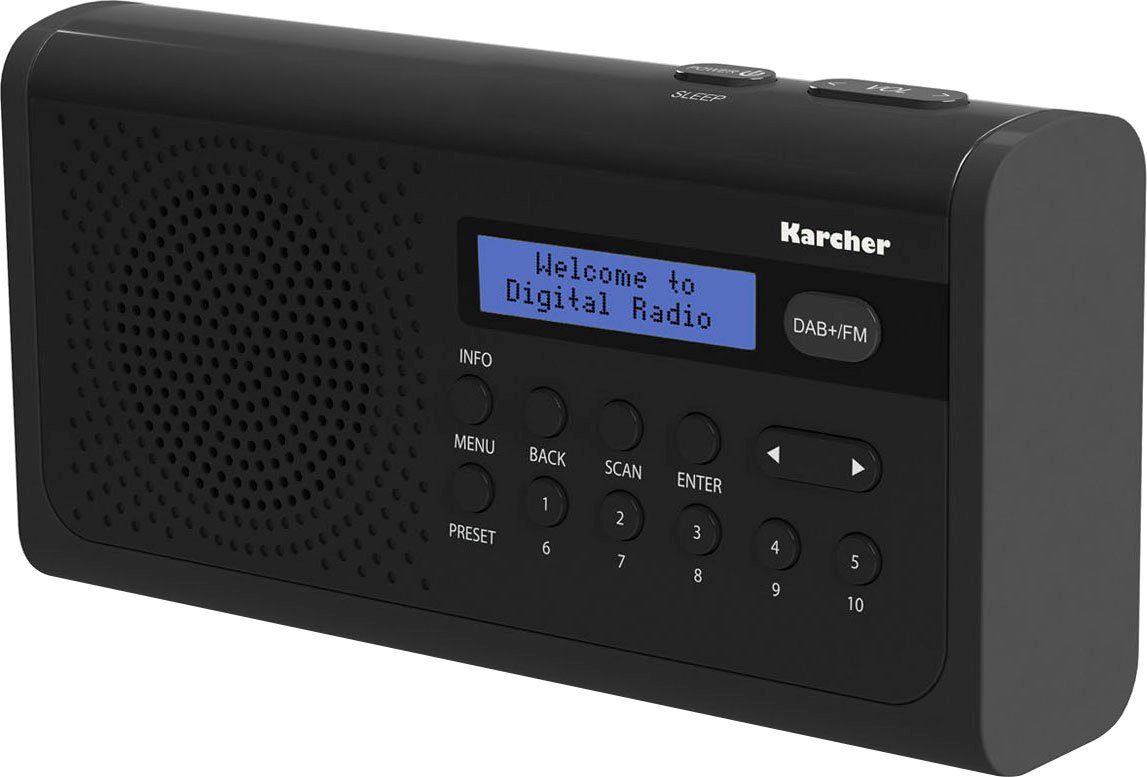 Karcher DAB 2405 Digitalradio (DAB) (Digitalradio (DAB), FM-Tuner, UKW mit RDS, Batteriebetrieben (4x AA) oder netzbetrieben, tragbares Radio)