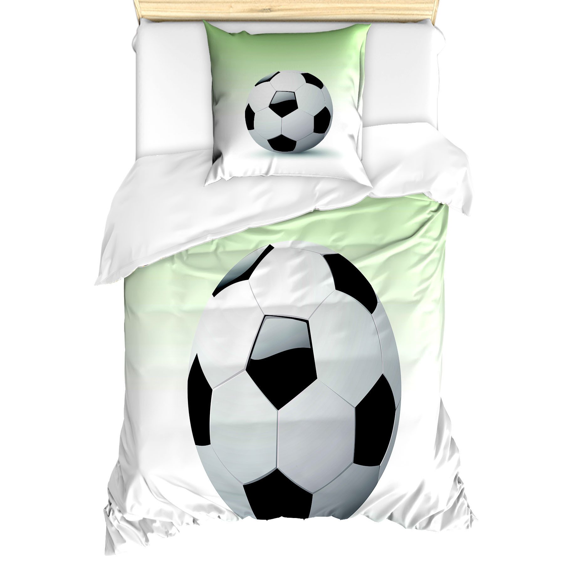 Abakuhaus Bettwäsche Milbensicher Allergiker geeignet mit Kissenbezug, Microfaser, Sport Fußball Fußball-Spielball