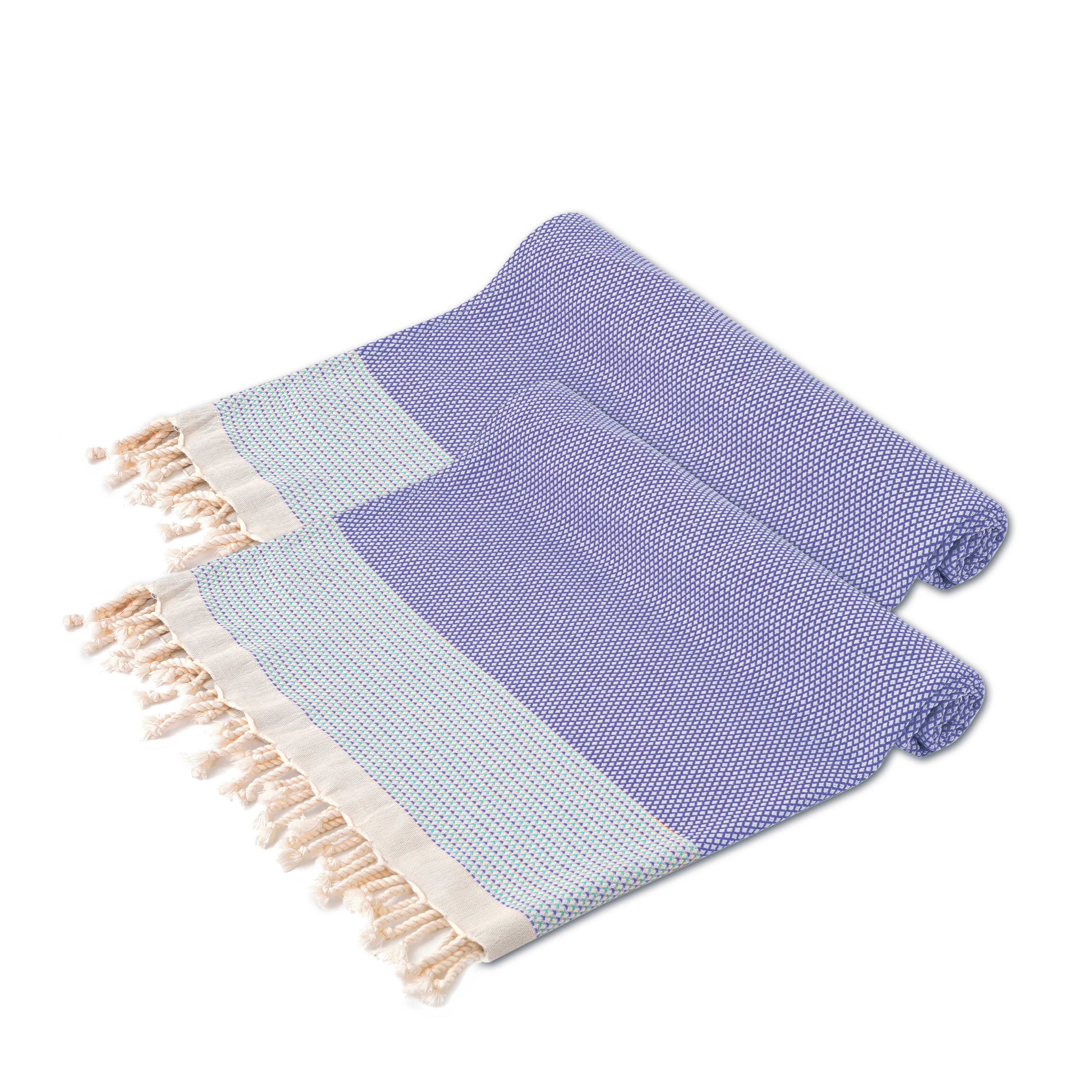 Turquoise Home Strandtuch Breeza XXL Strandtucher 100 x 200 cm 100% Baumwolle Saunahandtuch, (2-St)