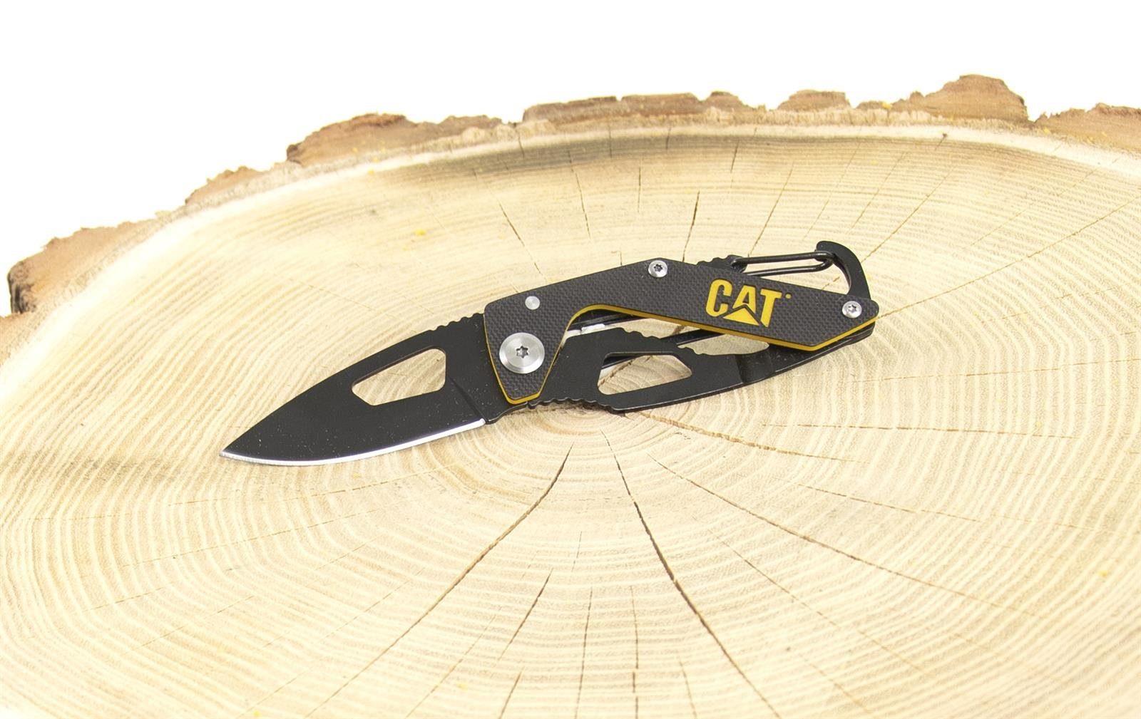 CATERPILLAR Taschenmesser Taschenmesser, Klappmesser mit 5,4cm Drop-Point-Klinge und Gürtelclip, (1 St), Drop Point Klinge, Daumenlrille, Gürtelclip, Karabinerclip