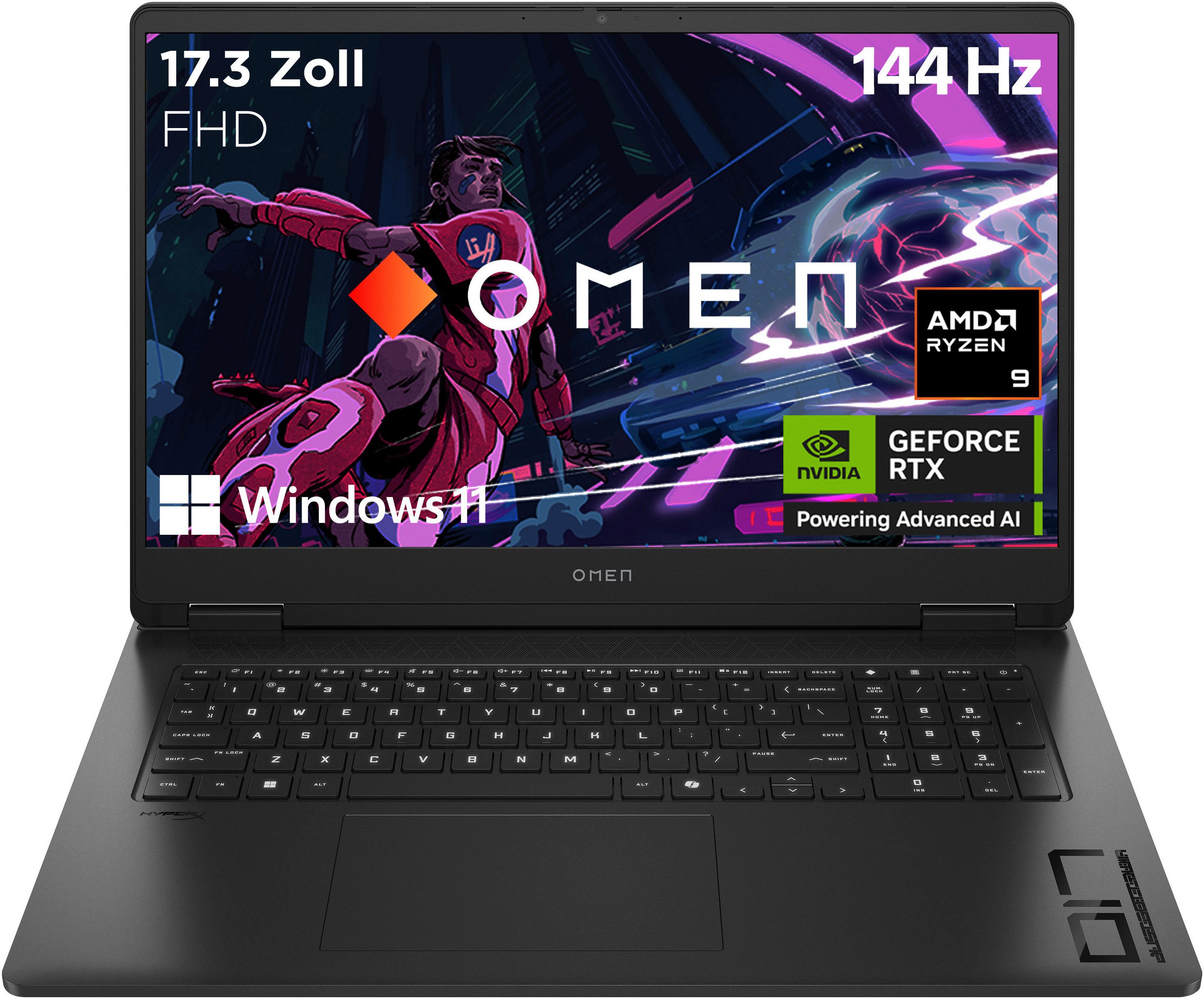 HP OMEN 17-db0095ng Gaming-Notebook (43,9 cm/17,3 Zoll, AMD Ryzen 9 8945HS, GeForce RTX 4060, 1000 GB SSD)