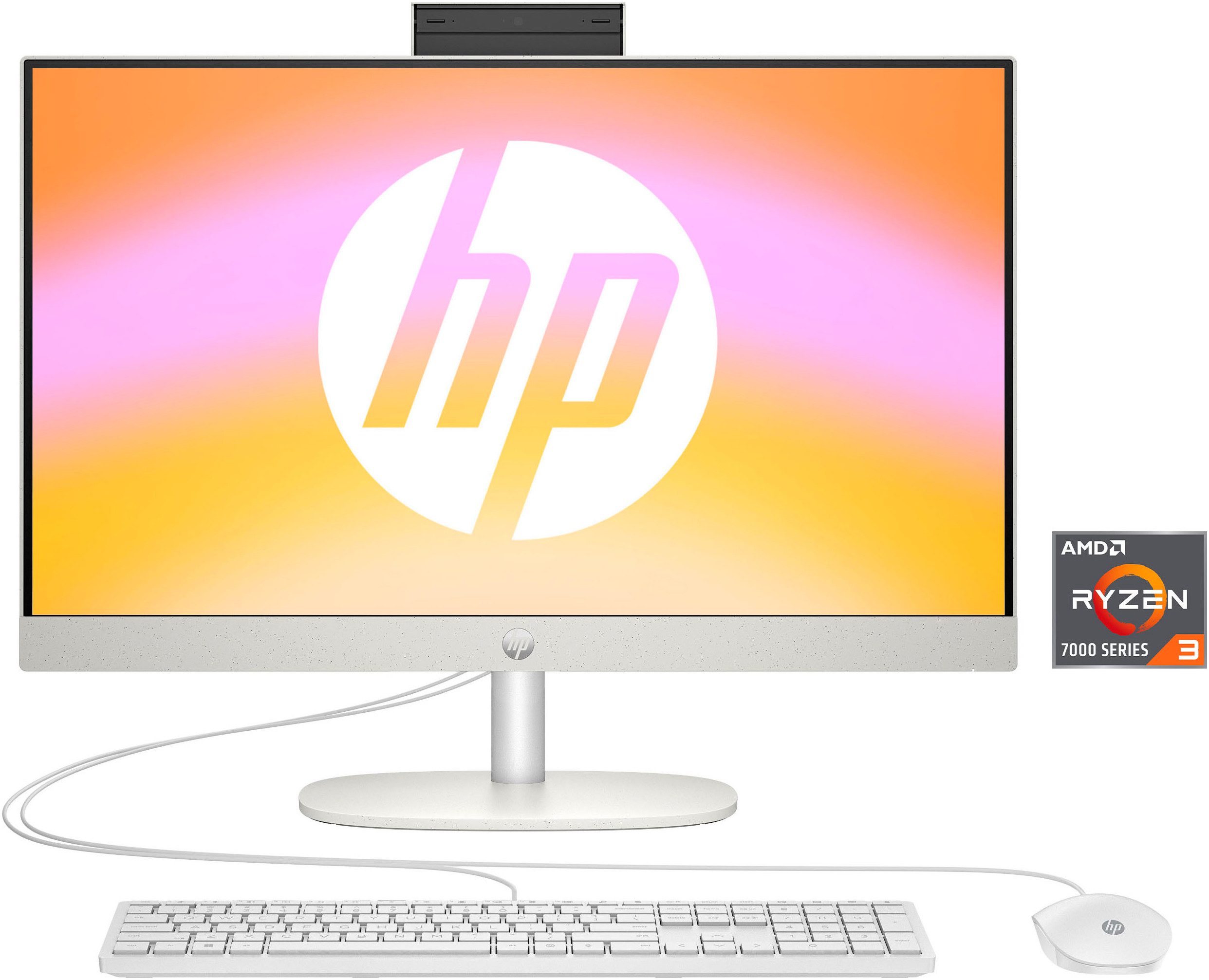 HP 24-cr0226ng All-in-One PC (23,8 Zoll, AMD Ryzen 3 7320U, Radeon 610M, 8 GB RAM, 512 GB SSD)