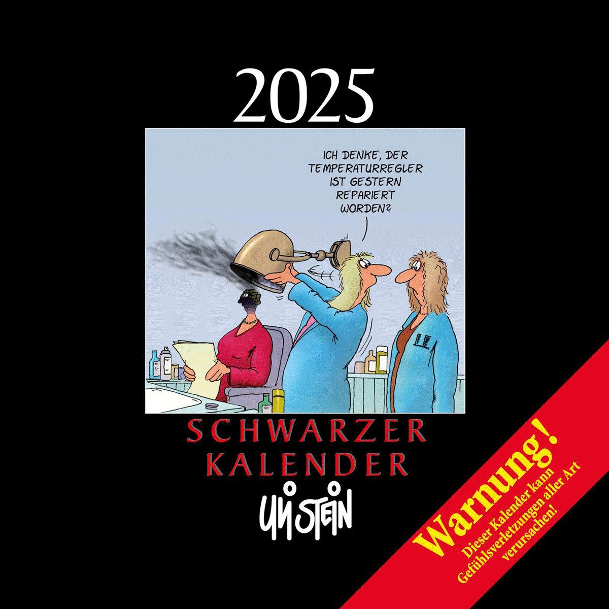 Lappan Verlag Wandkalender Uli Stein Schwarzer Kalender 2025: Monatskalender für die Wand: Ter