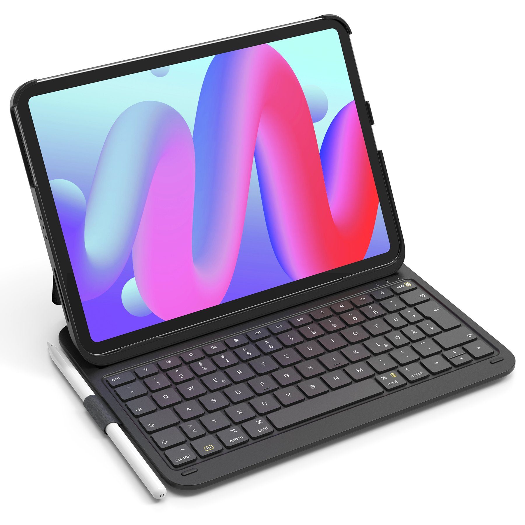 Inateck Ultraleichte Tastatur Hülle für 10,9/11/12,9/13 Zoll iPad Air Pro iPad-Tastatur (Hoch-/Querformat Verwenden, mit Stifthalter)