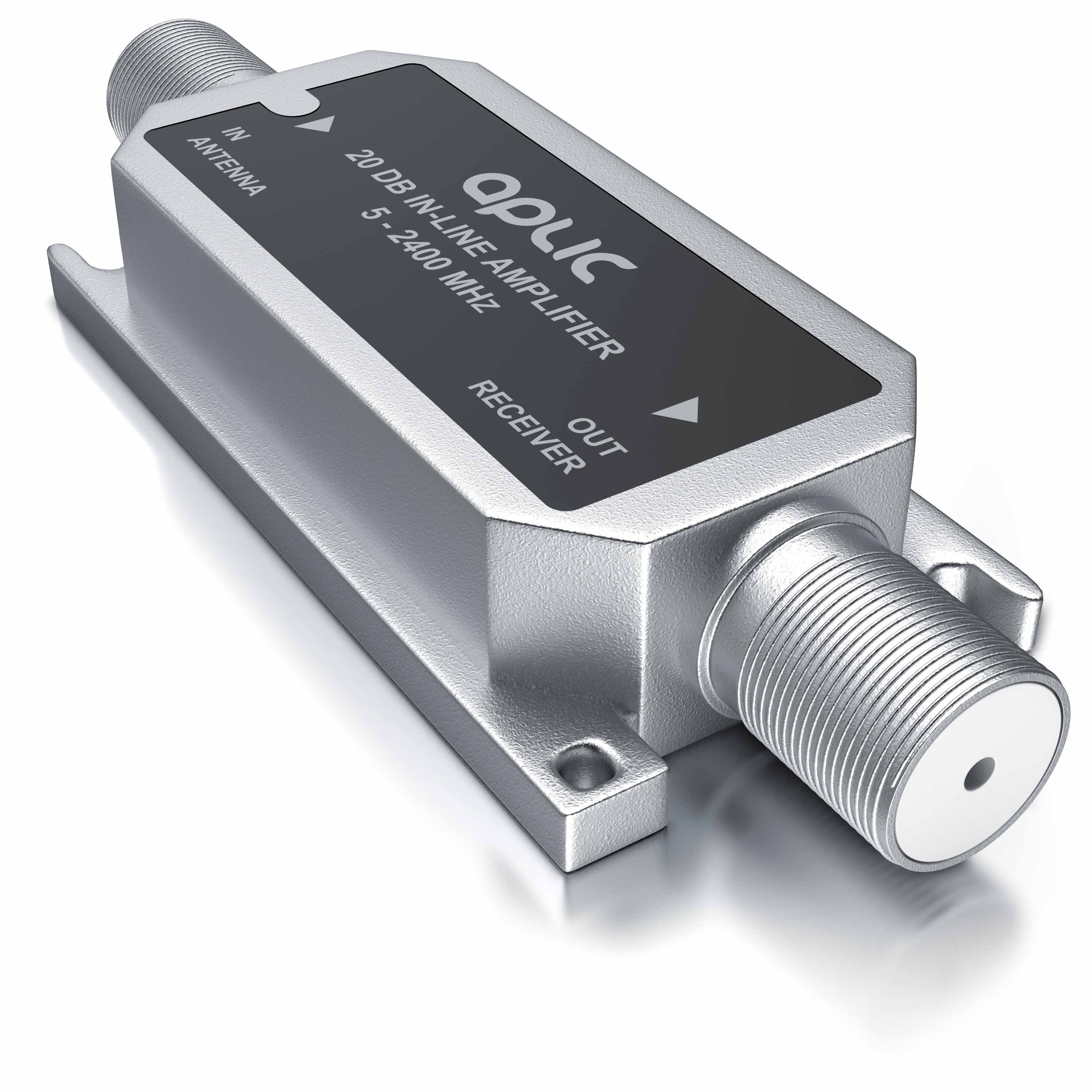 Aplic Inlineverstärker, Satelliten Leitungsverstärker, SAT Verstärker Leistungsverstärker (Inline 5 - 2400 MHz SAT Verstärker, Anschluss über F-Anschlussbuchsen)