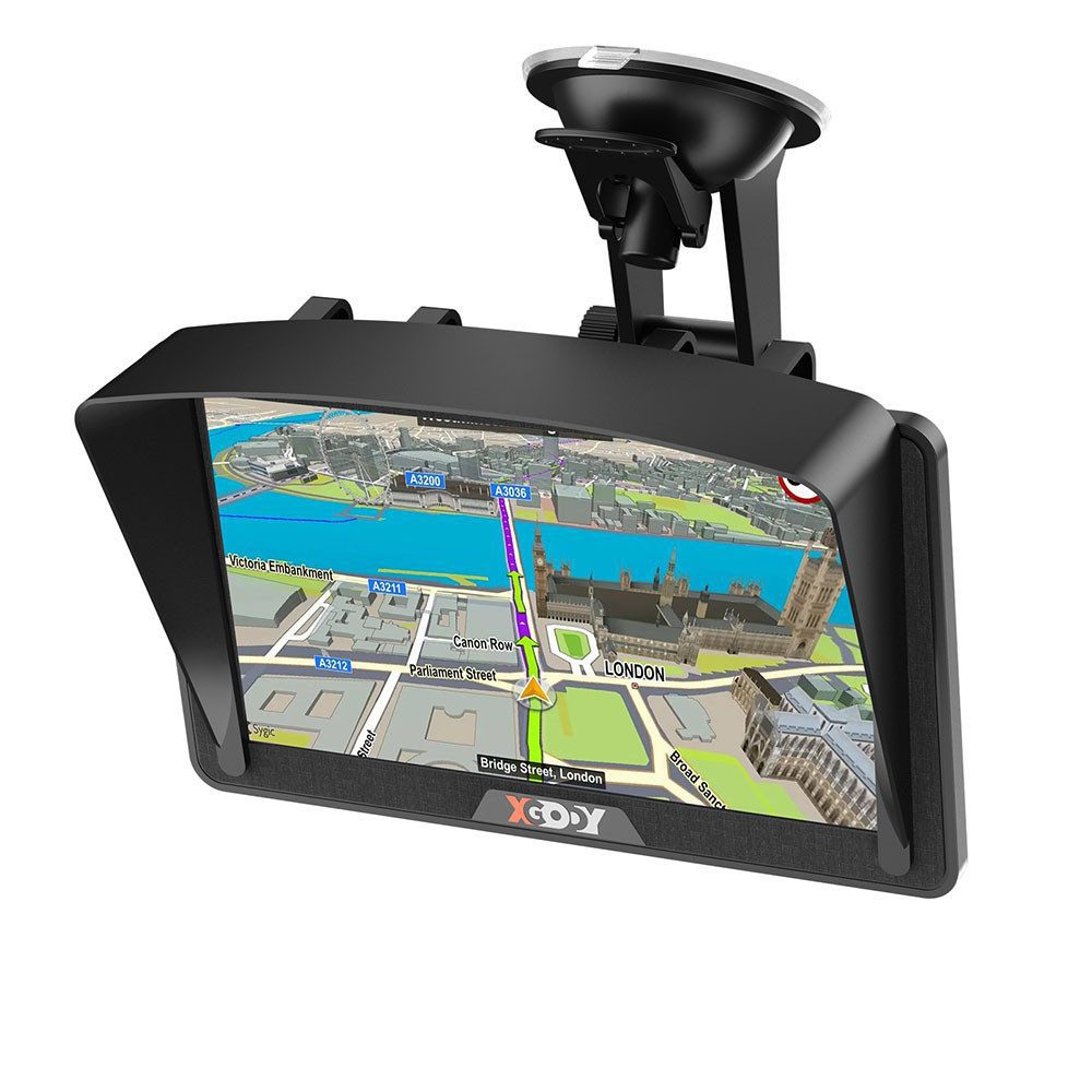 XGODY 7 Zoll PKW-Navigationsgerät (Europa (48 Länder), Lebenslange Kartenaktualisierung, GPS Navigation für Auto und LKW, Bluetooth, 3D Karten)