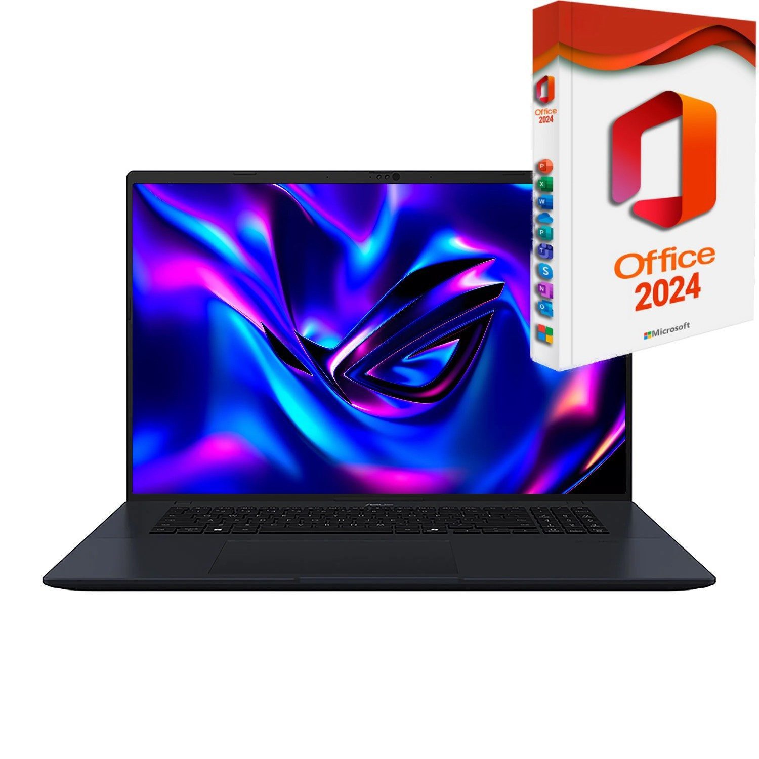 Asus VivoBook 18X, 18" WUXGA, Windows 11 Pro inkl. MS Office 2024 Pro Business-Notebook (45,7 cm/18 Zoll, AMD Ryzen 7 260H, Radeon, 500 GB SSD, Windows 11 Pro 64Bit + MS Office 2024, Beleuchtete Tastatur)